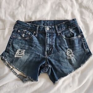 Levi's 559 Denim Jean Shorts Womens Size 30 Dark Wash Blue 5 Pocket